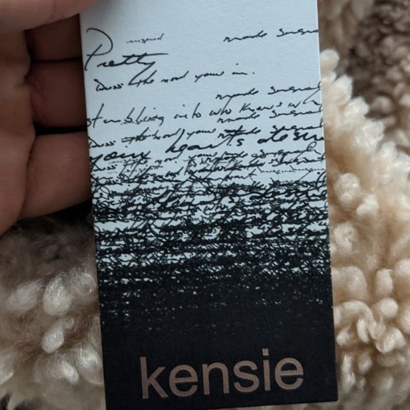 🆕 Kensie reversible fauxfur teddy coat Large nude - Picture 8 of 9